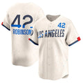 Brooklyn Dodgers #42 Jackie Robinson Cream 2024 City Connect Limited Stitched Baseball Jersey