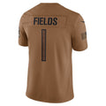 C.Bears #1 Justin Fields Salute To Service Limited Jersey - Brown Stitched Football American Jersey