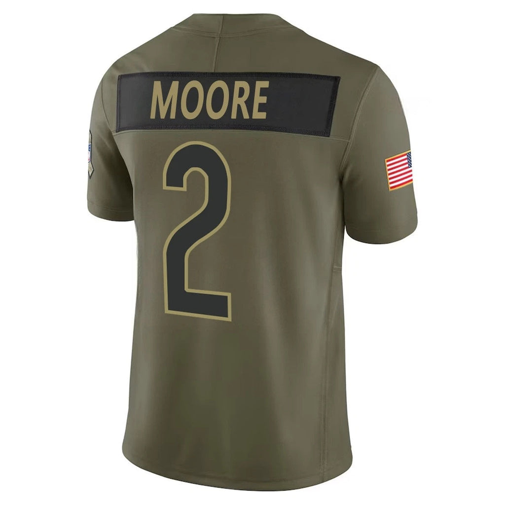 C.Bears #2 D.J. Moore Olive 2025 Salute to Service Limited Stitched Football American Jersey