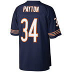 C.Bears #34 Walter Payton Mitchell & Ness Navy Big & Tall Retired Player Replica Stitched Football American Jersey