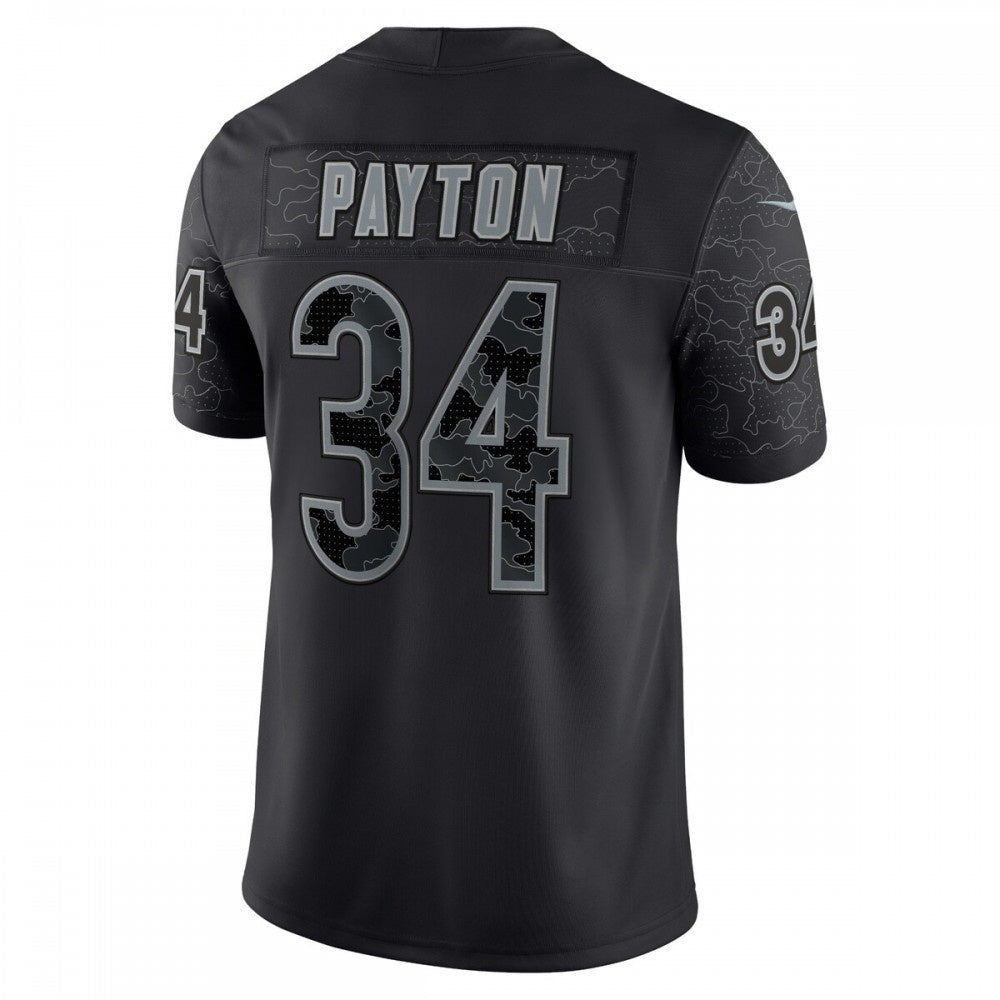 C.Bears #34 Walter Payton Retired Player RFLCTV Limited Jersey â€?Black Stitched Football American Jersey