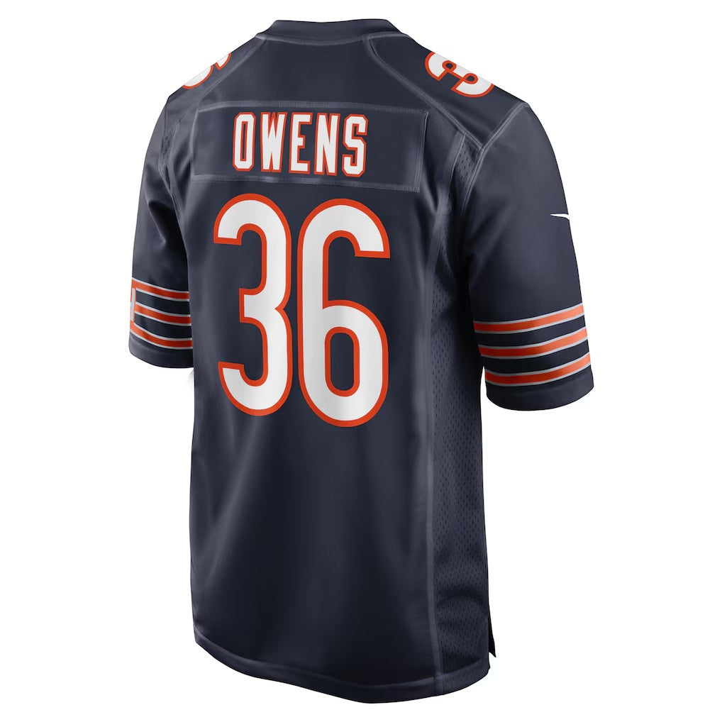 C.Bears #36 Jonathan Owens Navy Game Stitched Football American Jersey