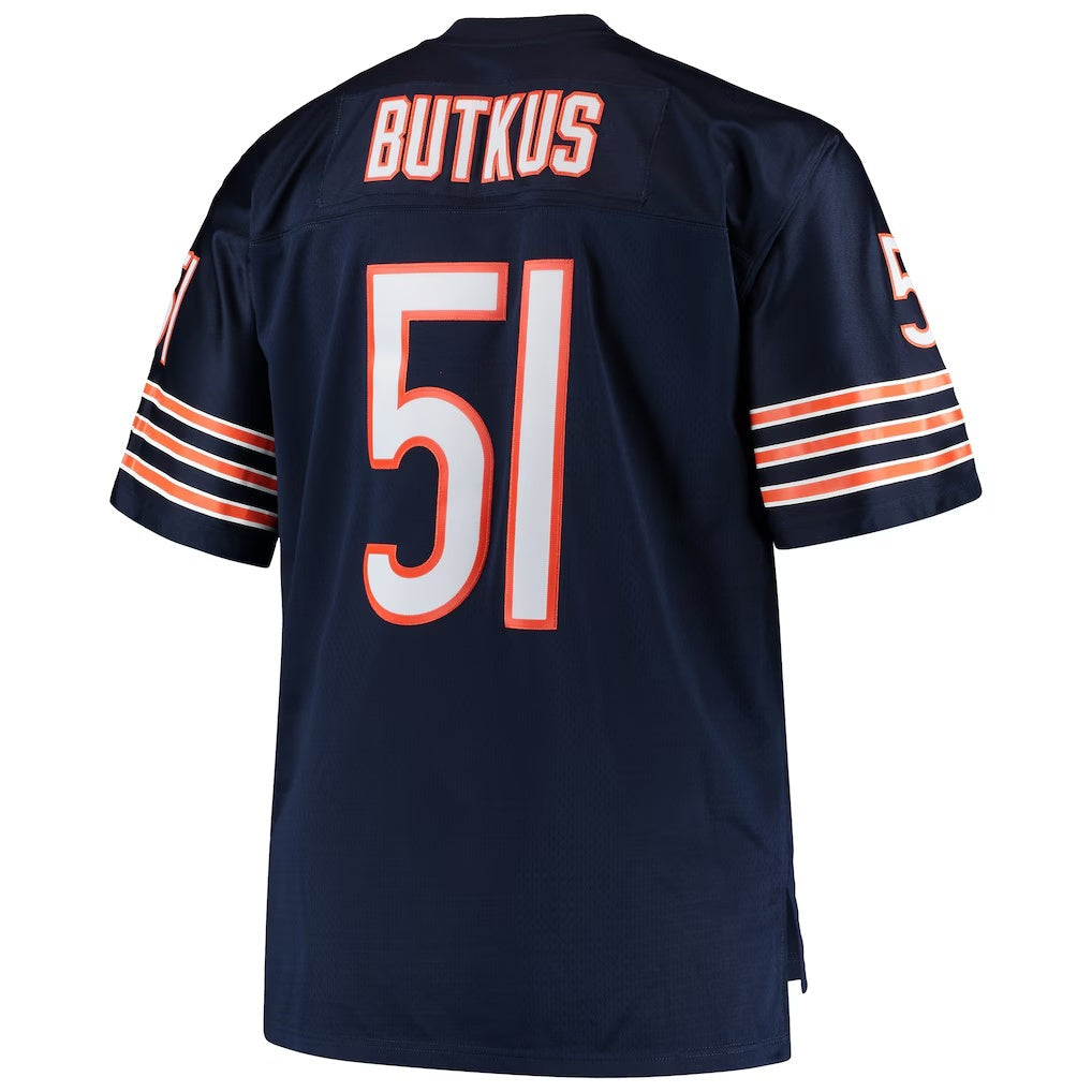 C.Bears #51 Dick Butkus Mitchell & Ness Navy Big & Tall Retired Player Replica Stitched Football American Jersey