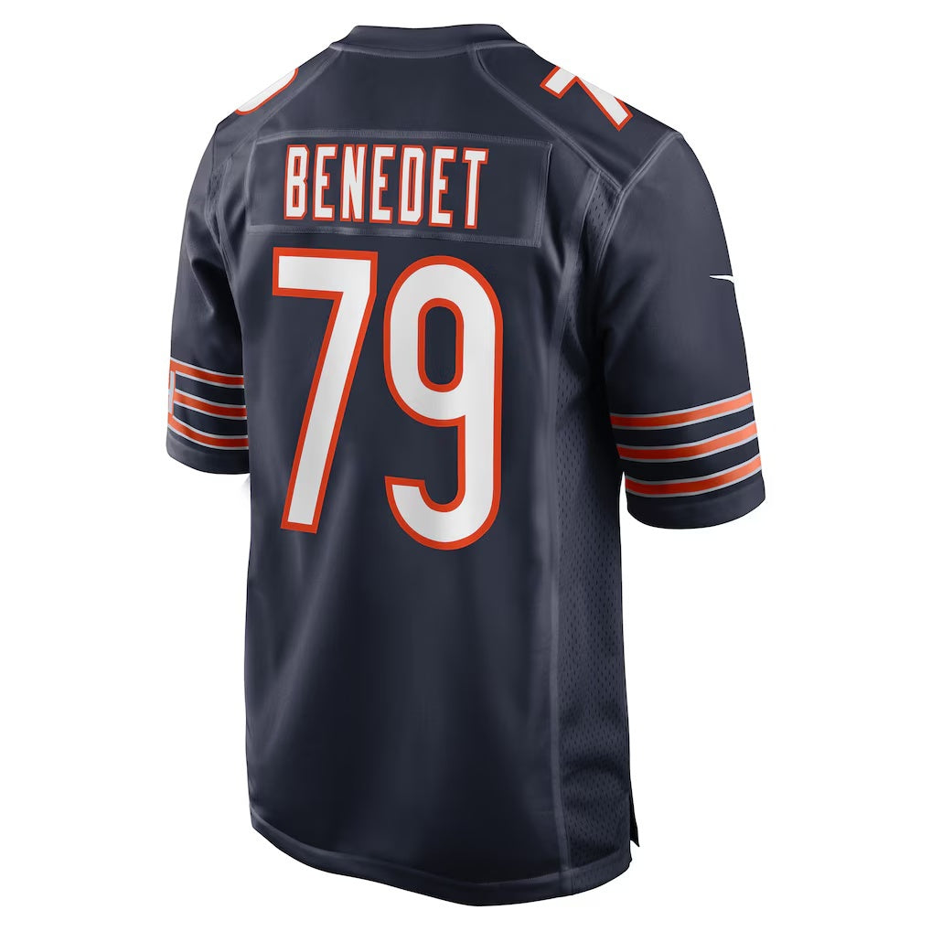 C.Bears #79 Theo Benedet Navy Team Game Stitched Football American Jersey