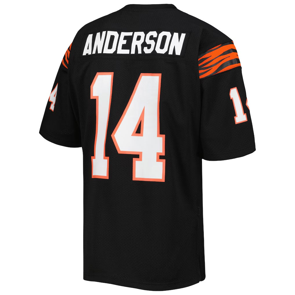 C.Bengals #14 Ken Anderson Mitchell & Ness Black Authentic Throwback Retired Player Stitched Football American Jersey
