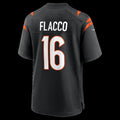 C.Bengals #16 Joe Flacco Black Team Game Stitched Football American Jersey