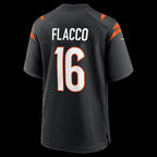 C.Bengals #16 Joe Flacco Black Team Game Stitched Football American Jersey