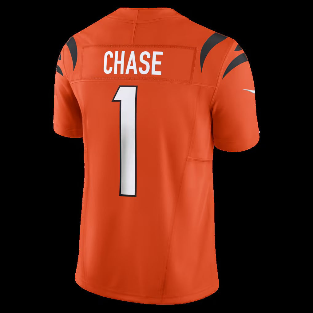 C.Bengals #1 Ja'Marr Chase Orange Vapor F.U.S.E. Limited Stitched Football American Jersey