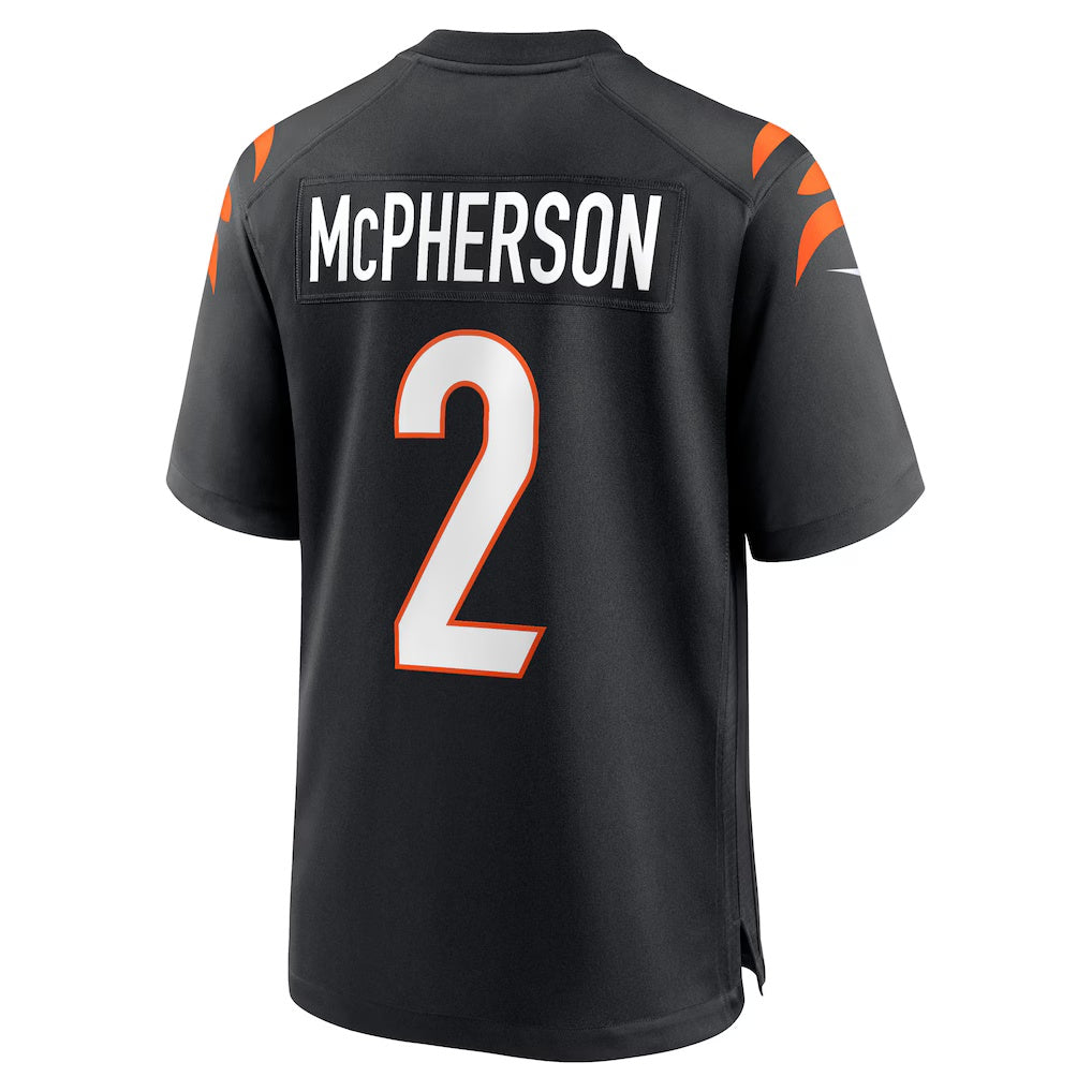 C.Bengals #2 Evan McPherson Black Game Stitched Football American Jersey