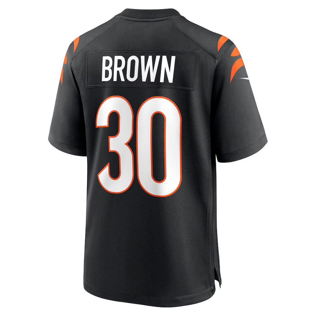 C.Bengals #30 Chase Brown Black Team Game Stitched Football American Jersey