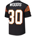 C.Bengals #30 Ickey Woods Mitchell & Ness Black Legacy Replica Stitched Football American Jersey