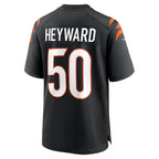 C.Bengals #50 Shaka Heyward Black Team Game Stitched Football American Jersey