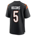 C.Bengals #5 Tee Higgins Black Game Player Stitched Football American Jersey