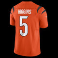 C.Bengals #5 Tee Higgins Orange Vapor F.U.S.E. Limited Stitched Football American Jersey