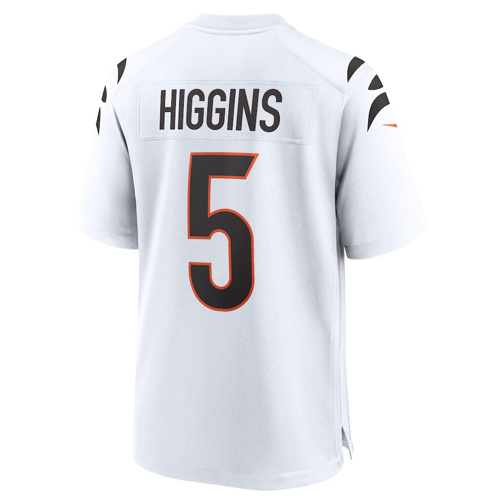 C.Bengals #5 Tee Higgins White Game Stitched Football American Jersey