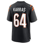 C.Bengals #64 Ted Karras Black Game Player Stitched Football American Jersey