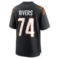 C.Bengals #74 Jalen Rivers Black Team Game Stitched Football American Jersey