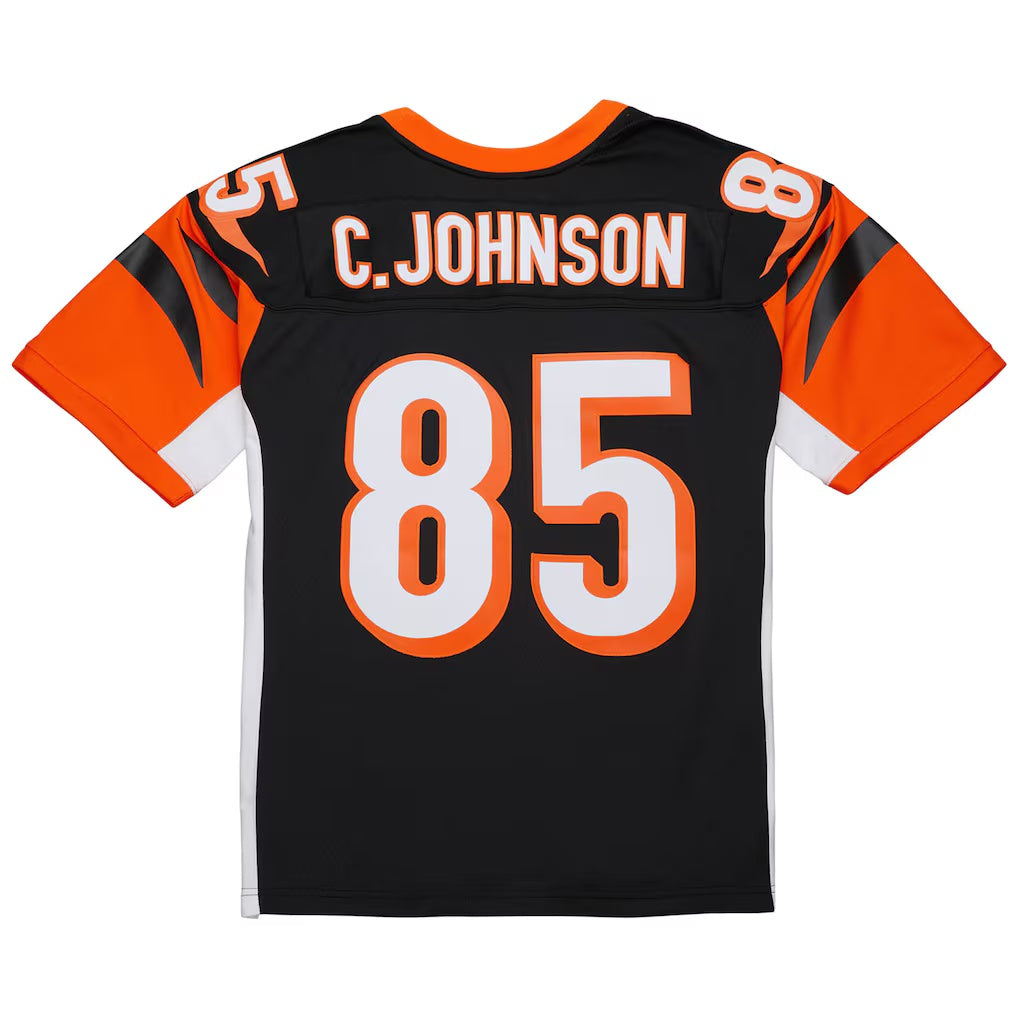 C.Bengals #85 Chad Johnson Mitchell & Ness Black Legacy Replica Stitched Football American Jersey