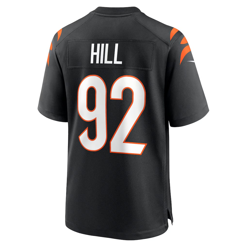 C.Bengals #92 B.J. Hill Black Game Stitched Football American Jersey