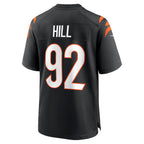 C.Bengals #92 B.J. Hill Black Game Stitched Football American Jersey