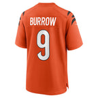 C.Bengals #9 Joe Burrow Orange Alternate Game Stitched Football American Jersey