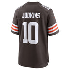 C.Browns #10 Quinshon Judkins Brown 2025 Draft Game Stitched Football American Jersey