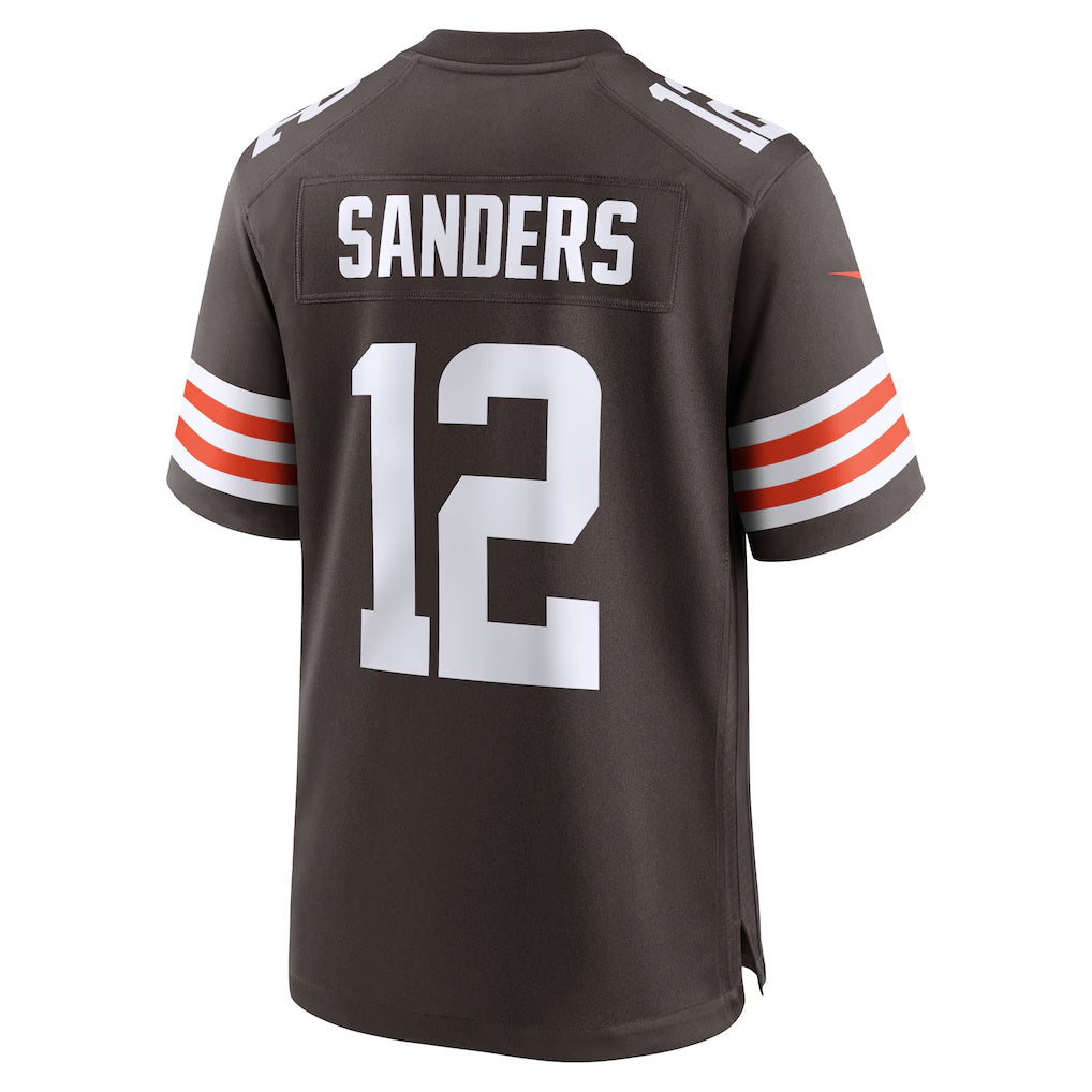 C.Browns #12 Shedeur Sanders Brown 2025 Draft Game Stitched Football American Jersey