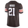 C.Browns #21 Denzel Ward Brown Vapor F.U.S.E. Limited Stitched Football American Jersey