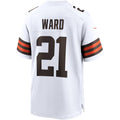 C.Browns #21 Denzel Ward White Game Stitched Football American Jersey
