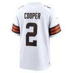 C.Browns #2 Amari Cooper Game Jersey - White Stitched Football American Jersey