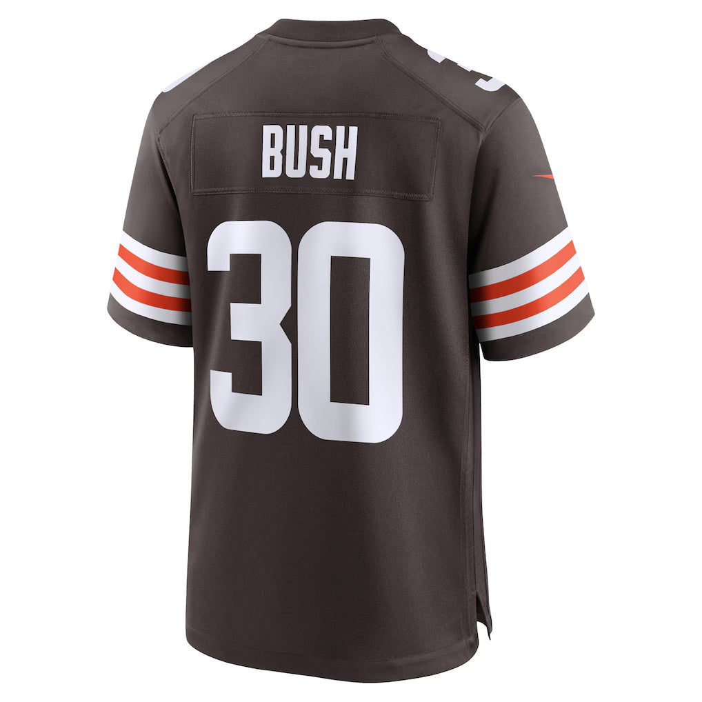 C.Browns #30 Devin Bush Brown Game Stitched Football American Jersey