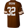 C.Browns #32 Jim Brown Mitchell & Ness Brown Big & Tall Retired Player Replica Stitched Football American Jersey