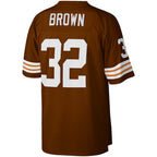 C.Browns #32 Jim Brown Mitchell & Ness Brown Big & Tall Retired Player Replica Stitched Football American Jersey