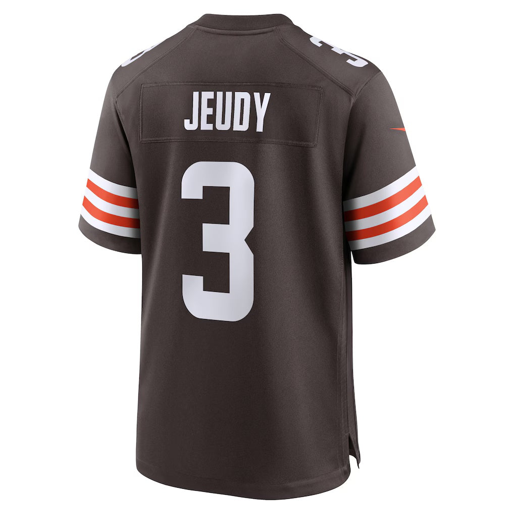C.Browns #3 Jerry Jeudy Brown Game Stitched Football American Jersey