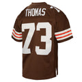 C.Browns #73 Joe Thomas Mitchell & Ness Brown Legacy Replica Stitched Football American Jersey