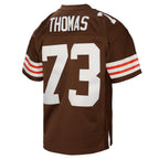C.Browns #73 Joe Thomas Mitchell & Ness Brown Legacy Replica Stitched Football American Jersey
