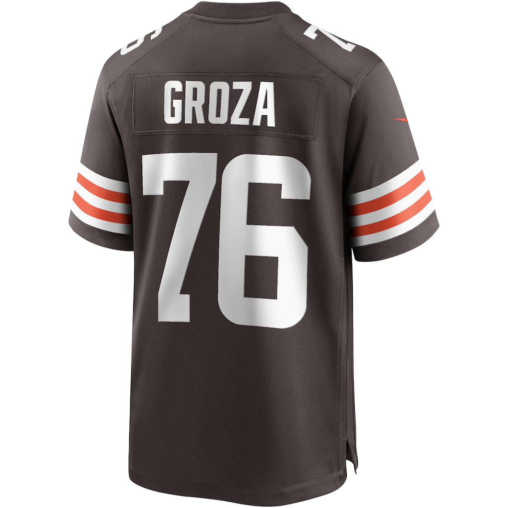 C.Browns #76 Lou Groza Brown Game Retired Player Stitched Football American Jersey