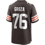 C.Browns #76 Lou Groza Brown Game Retired Player Stitched Football American Jersey