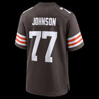 C.Browns #77 Zion Johnson Brown Team Game Stitched Football American Jersey