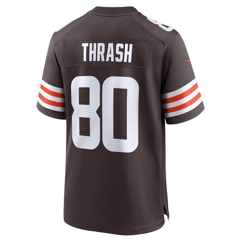 C.Browns #80 Jamari Thrash Brown Team Game Stitched Football American Jersey