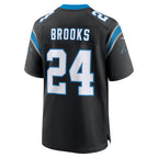 C.Panthers #24 Jonathon Brooks Black Game Stitched Football American Jersey