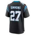 C.Panthers #27 Isaiah Simmons Black Team Game Stitched Football American Jersey