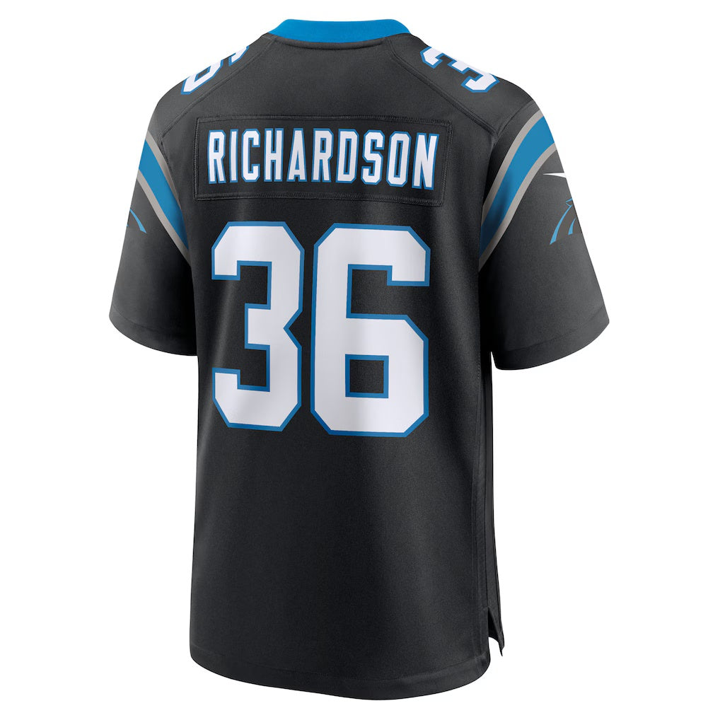 C.Panthers #36 Demani Richardson Black Team Game Stitched Football American Jersey