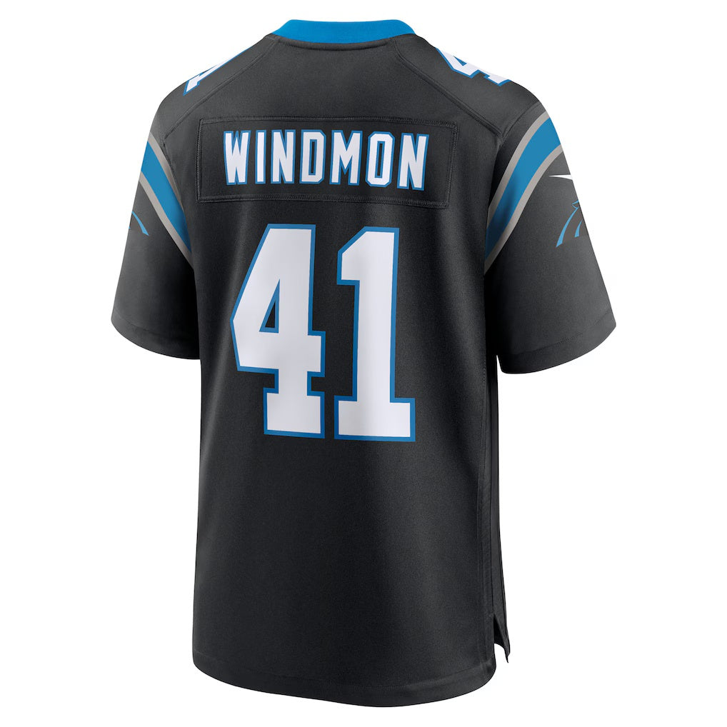 C.Panthers #41 Jacoby Windmon Black Team Game Stitched Football American Jersey
