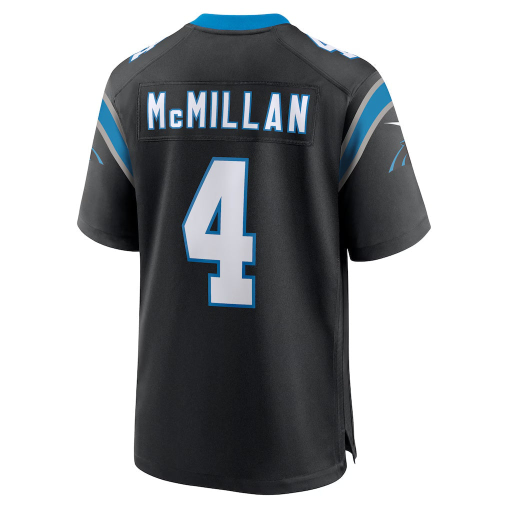 C.Panthers #4 Tetairoa McMillan Black 2025 Draft First Round Pick Game Stitched Football American Jersey