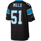 C.Panthers #51 Sam Mills Mitchell & Ness Black Legacy Replica Stitched Football American Jersey