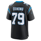C.Panthers #79 Ikem Ekwonu Black Game Stitched Football American Jersey