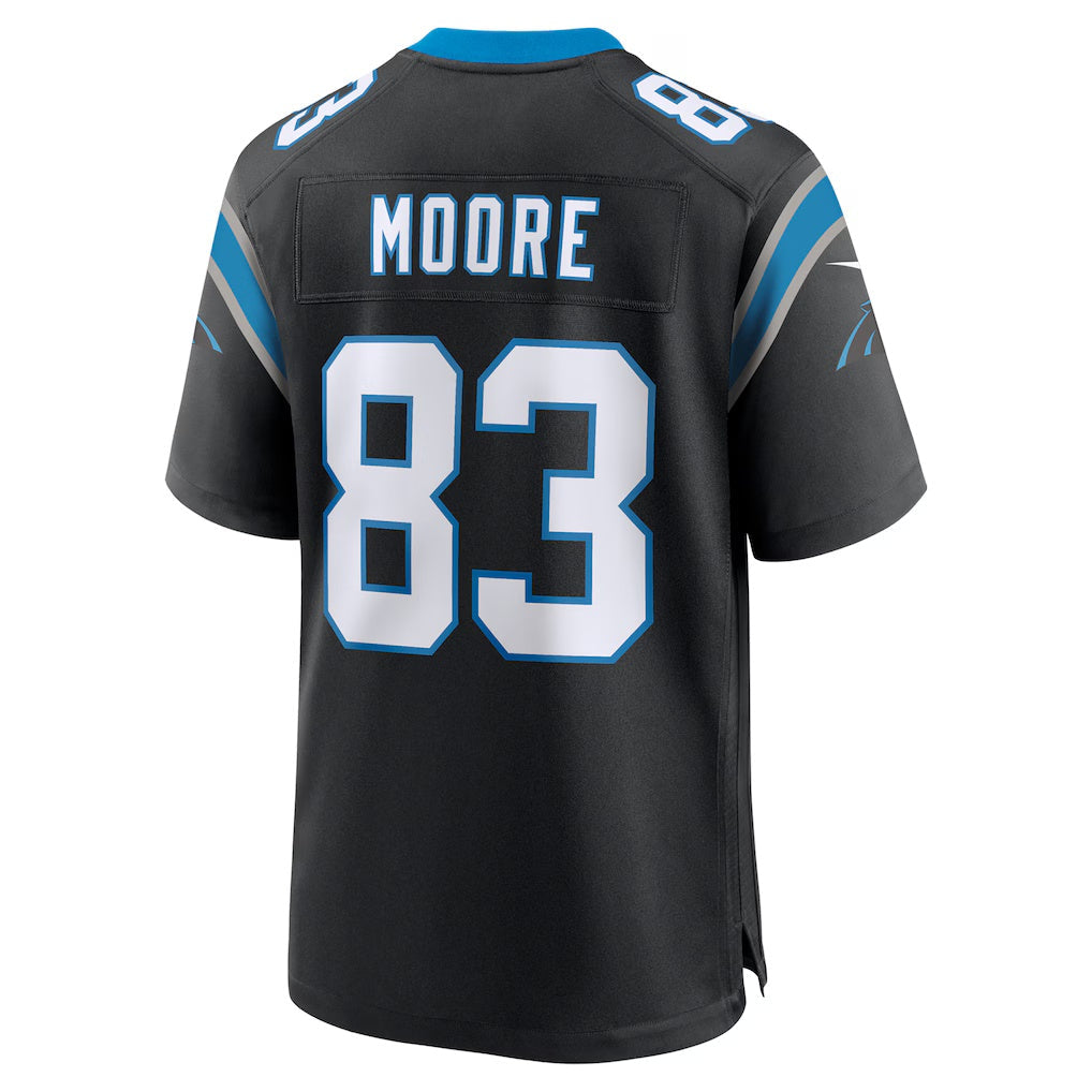 C.Panthers #83 David Moore Black Game Stitched Football American Jersey