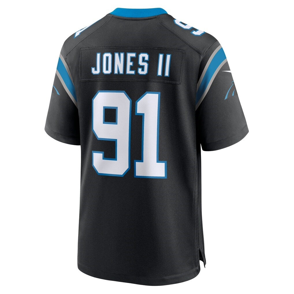 C.Panthers #91 Patrick Jones II Black Team Game Stitched Football American Jersey