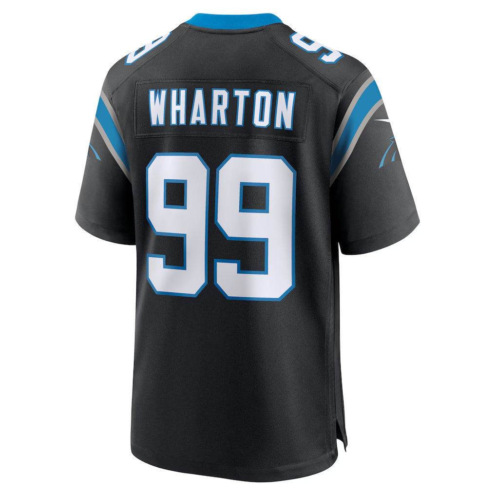 C.Panthers #99 Tershawn Wharton Black Team Game Stitched Football American Jersey